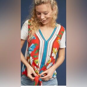 Anthropologie Sz XS Akemi +Kin Tie Front Top